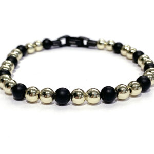 Браслет W&W Black Onyx 6 mm Fancy Beads