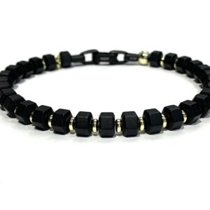 Браслет W&W Hexagon Black Onyx 6.2 mm